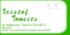 kristof tomsits business card